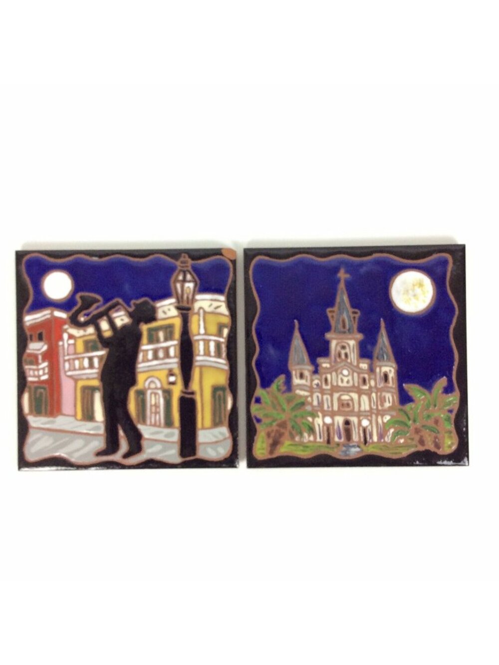 St Louis Cathedral New Orleans Jazz Ceramic Tiles Trivets 6x6 Jennifer Roche